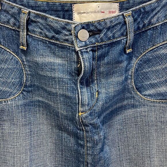 Paper Denim & Cloth Blue Denim Mini Skirt 30 Medium 10 Anthropologie Brand - Picture 2 of 8